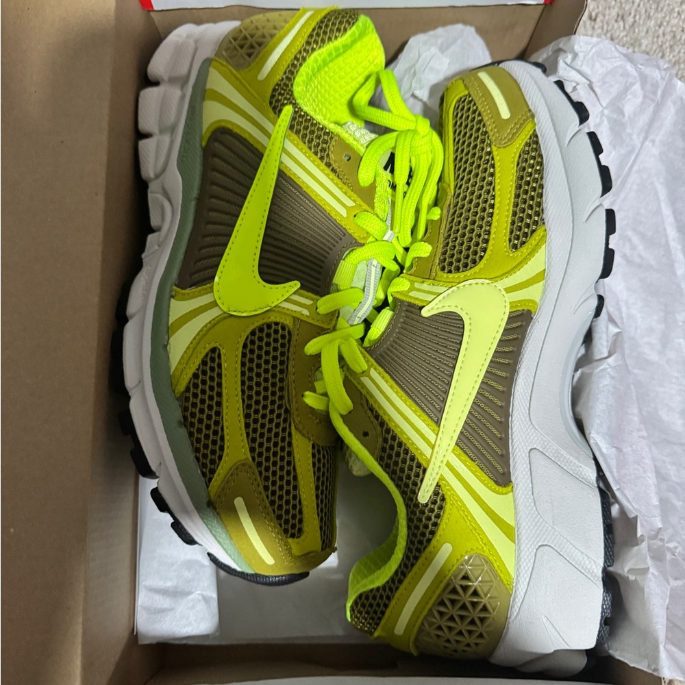 Nike Womens Sneakers - Neon Green and Brown - Nike Zoom Vomero 5